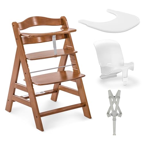 hauck Adjustable Wooden High Chair for Babies and Toddlers - Includes Baby Insert, Tray & Safety...