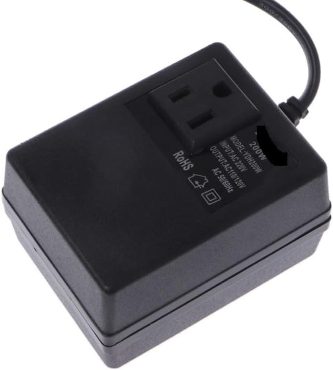 200W AC 220V to 110V Step Down Transformer Convert Travel Power EU Plug Adapter