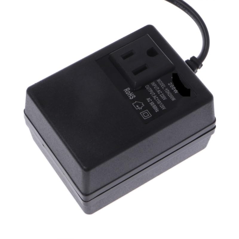 Transformateur abaisseur 200W robuste et compact avec adaptateur secteur européen