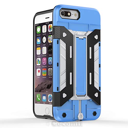 Cocomii Transformer Armor iPhone 8 Plus/7 Plus Funda Nuevo [Robusto] Incorporado Cartera Soporte Antichoque Caja [Militar Defensor] Case Carcasa for Apple iPhone 8 Plus/7 Plus (T.Blue/Silver)