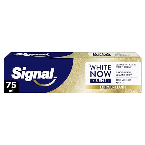 Signal White Now - Dentifrice 3 en 1 - Hello Glow - Sourire éclatant - Blancheur Longue Durée Anti-Tache - Action Micellaire Nettoyante - 96 d'ingrédients...