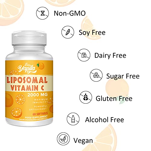 Liposomal Vitamin C Capsules 2000mg, Maximum Absorption, High dose VIT C, Ascorbic Acid, Antioxidant Supplement, Soy-Free, Non-GMO - Image 5