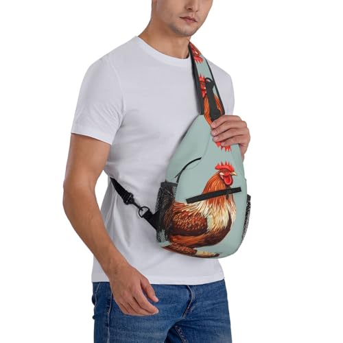 Mochila Sling Negra Estampado Pollo miniatura 7