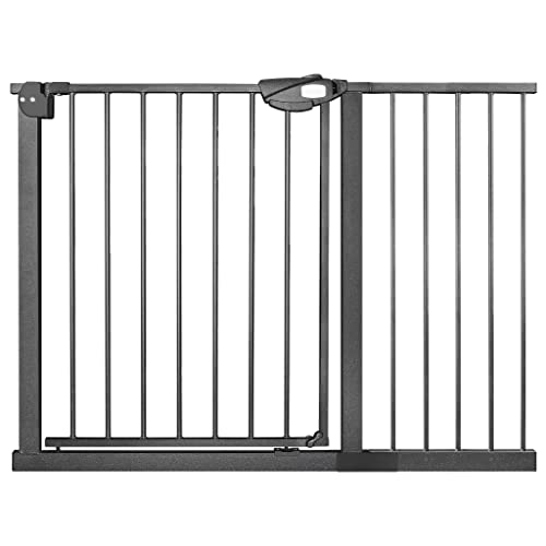 Froadp Griglia di protezione per porta e scale, senza foratura, orientabile su entrambi i lati, per la sicurezza dei bambini e animali domestici, da 105-115 cm, nero