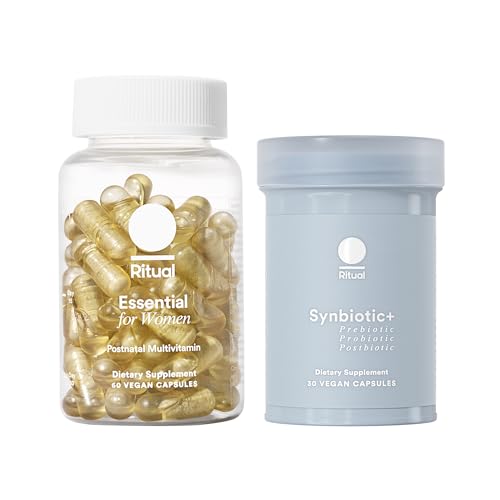 Ritual Postnatal Multivitamin and Gut Duo Supplements with Postnatal Vitamins and Synbiotic+: 3-in-1 Probiotic, Prebiotic, Postbiotic, Supports Lactation, and Gut Health, 30 Day Supply - image 1