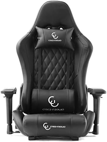 CYBER-GROUND 68800003 04 (71854) Gaming Chair, 4D Armrest, High Back, Bucket Seat, Reclining, Lever Type, Gaming Chair, Game Chair, All Black