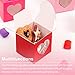 Whaline 24Pcs Valentine's Day Treat Boxes Red Pink Heart Cardboard Box with Window 3 Inch Mini Cupcake Box Valentines Gift Container for Goodie Cookie Candy Sweet Crafts Party Favor Supplies