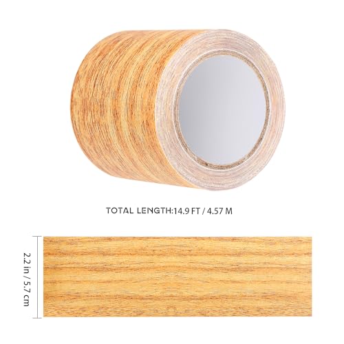 Image of ULTECHNOVO Wood Grain Repair Tape 2-Pack 2.24In X 15Ft Realistic Wood Grain Adhesive Tape for Floor Furniture Cabinet Repair and Home Renovation Easy Peel and Stick
