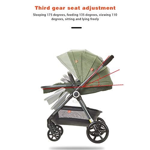 Klappbarer Kinderwagen，Kinderwagen Babywagen，Reisesystem Mit Baby Basket Anti-Shock Kombikinderwagen 0-3 Jahre 0-15 Kg，höhenverstellbarer Griff, Klein Faltbar, Leicht (Color : Blue)