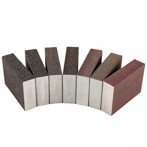 Confezione da 6 spugne abrasive per cartongesso, legno e metallo, blocchi di grana da 120 a 1000 per uso bagnato o asciutto (grana 180)