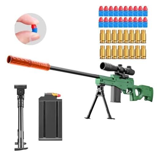 Kyliandi Soft Bullet Toy Gun Sniper Rifle with Scope Realistic Barrel Shell ejecting Foam Blaster Gun Dart Prop Backyard Outdoor Shooting Game for Boys Teens Adults Gifts Age 8-12 14 Years Old (Green)