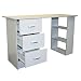 Produktbild Redstone Outdoors Schreibtisch Computertisch 3 Schubladen 3 Regale, MDF/spanplatte - holzoptik, Weiß, 120 x 49 x 72cm