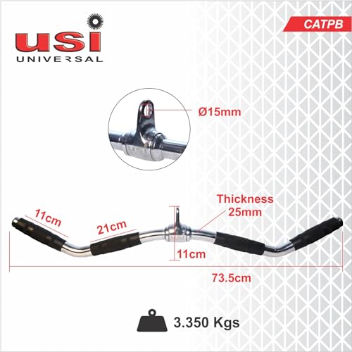 Image of USI UNIVERSAL Cable Machine Attachment LAT Pulldown Attachments Home Gym Triceps Pull Down Attachment Cable Machine Equipments for Home Gym (Tricep Press Down Bar)