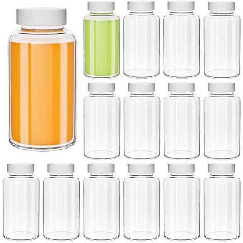 15 Pack 4 oz Glass Juice Bottles Cover
