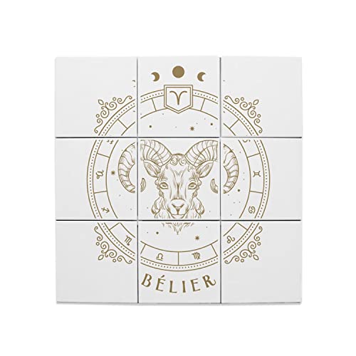 Carreaux Céramique Astrologie Bélier 15,2 cm Tableau Tarot Décoration Murale