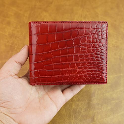 Image of HATA Men Leather Bifold Wallet RFID Blocking Front Pocket Exotic Billfold Handmade Gift For Birthday Wedding Anniversary Father's Day
