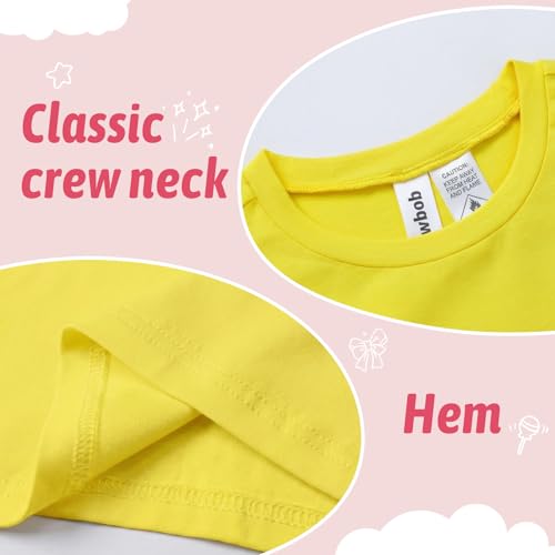 Image of Girls Cotton Long Sleeve Shirts Kids T Shirts Lightweight Breathable Casual Classic Tee Top for Children Age 3-14 Years