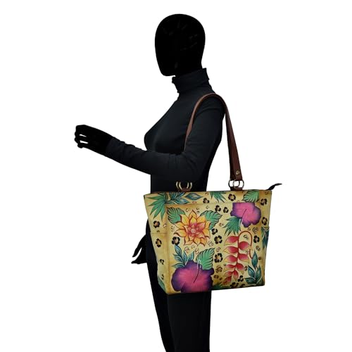 Image of Anna by Anuschka Women's Original Genuine Leather Hand-Painted Large Shoulder Tote - Leather Handbag for Women