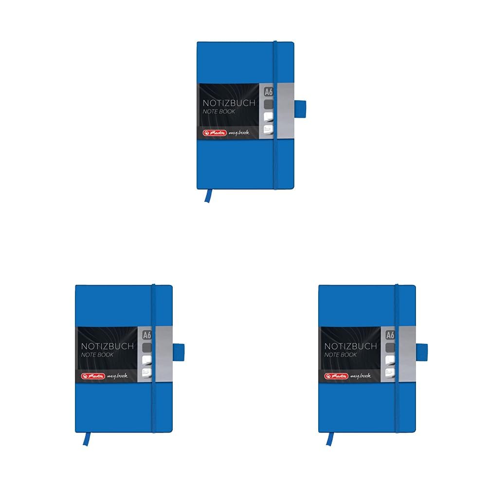 Carnet A6 herlitz My Book bleu rigide avec passant stylo - 7