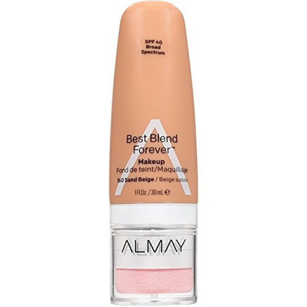 Almay Best Blend Forever Foundation, Sand Beige, 1 fl. oz., SPF 40 Broad Spectrum Sand Beige 1 Fl Oz (Pack of 1)
