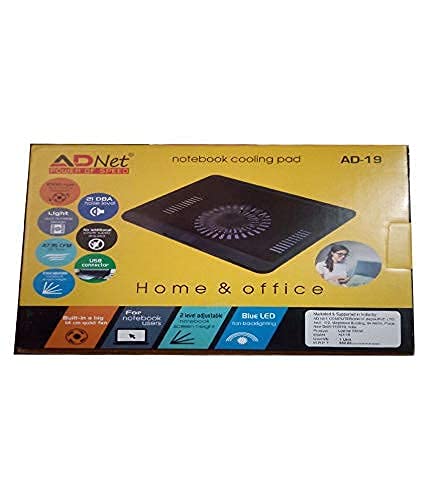 Image of BKN Notebook Cooling Pad Ergonomic Laptop Cooler with 1 Quite Big LED Fans, Laptop Stand, USB Ports, Suitable for Upto 14 /15.6 inch Laptops
