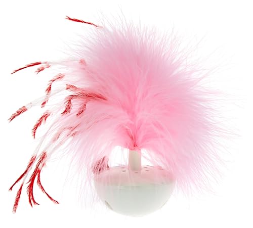 Gigwi Wobble Feather Pet Droid, White/Pink, 7003