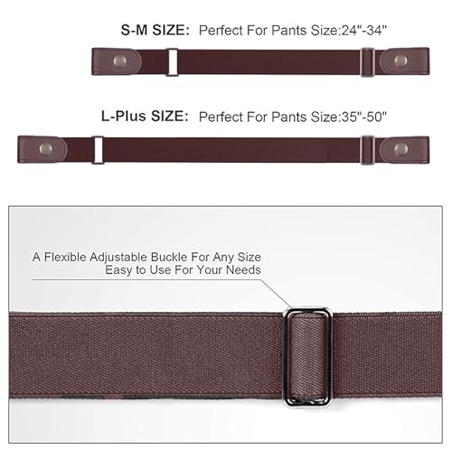 Image of REDHORNS Buckle Free Elastic Belt for Men No Buckle Stretch Belt Men's Invisible Elastic Belt for Jeans Pants Shorts Stretchable Mens Belt for 20-36 Inch Waist - Free Size