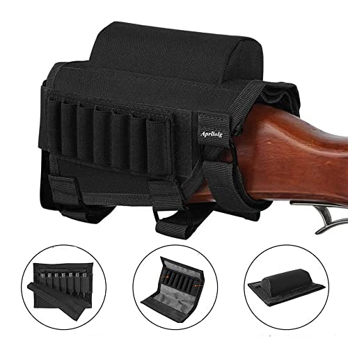 Wuuye Rifle Buttstock, Adjustable Tactical Cheek Rest Pad Ammo Pouch With 7 Shells Holder For Hunting Shooting #TOP1
