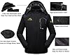 EKLENTSON Outdoor Waterproof Jacket Mens Fleece Fleece Lined Work Cycling Winter Weatherproof Coats with Zip Pockets Black,3XL #3