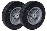 10' Flat-Free Solid Rubber Wheels – Set of 2 | 3/4' Ball Bearings for Hand Trucks, Dollies, Carts & Rubbermaid Tilt Trucks