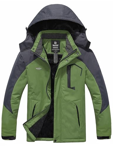 Image of Wantdo Men's Mountain Waterproof Ski Jacket Windproof Rain Jacket Winter Warm Hooded Coat