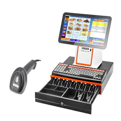 Máquina POS con pantalla táctil de 15.6 pulgadas, caja registradora para restaurantes y supermercados, todo en uno, terminal de sistema POS para tiendas, negocios, C