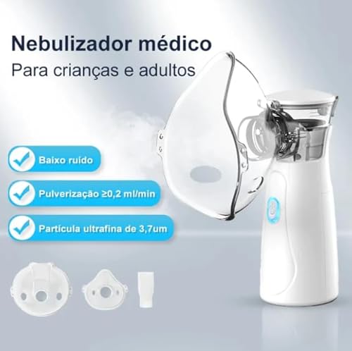 Inalador Nebulizador Portátil Leve E Econômico Sem Fio Silencioso