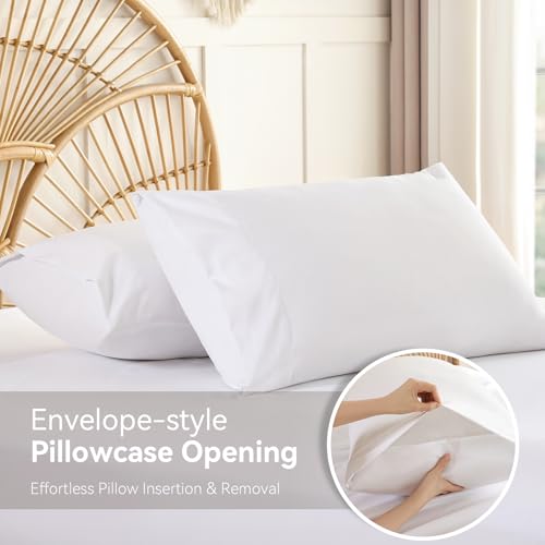 Full Size Sheet Sets, 4 Piece 15" Deep Pocket Full Sheet Set - White by FreshCulture - Used condition - Image 3