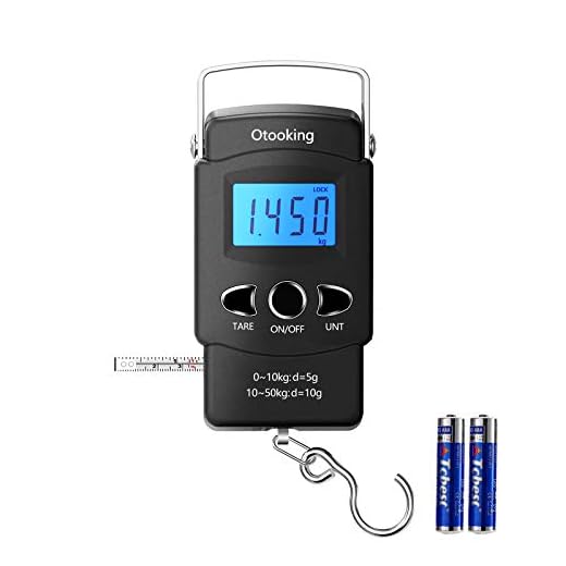 Digital Fish Scale fishing weights Scale, hanging scale digital weight Backlight LCD Display 110lb/50kg Electronic Balance Digital Fishing Postal Hanging Hook Scale with Measuring Tape 2AAA Batteries