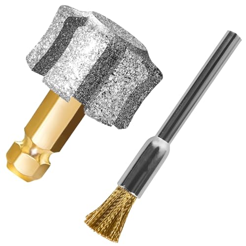 Image of LENONG Fast Cooling Dog Nail Grinder Head with 7-Grooves, Anti-Clogging Diamond Pet Nail Grinder Replacement Bit with Steel Brush for Casfuy and Most Brands (1pcs 80#)