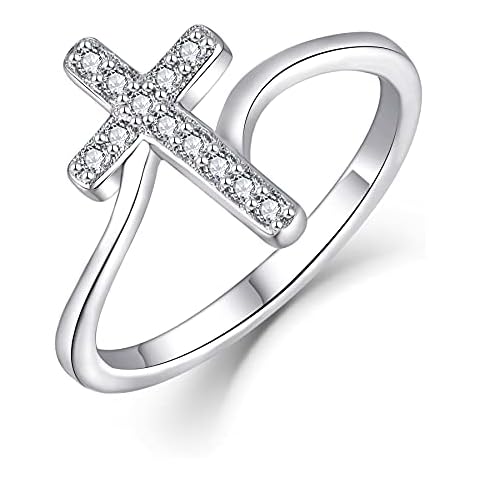 Starchenie Cross Ring 925 Sterling Silver Zircon Ring Christian Ring for Women Cover