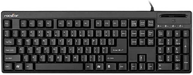 Rocstor Y10P002-1 KS20T 104KEY Built-In Smart Accs Card Reader-Cac Blk