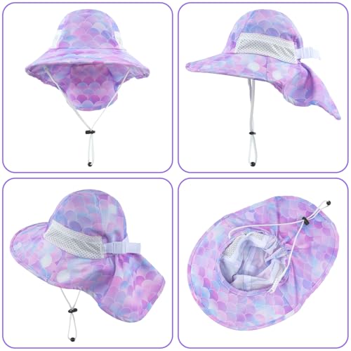 Image of Toddler Baby Sun Hat Kids Summer Beach Essentials Adjustable Beach Hats with Bucket Wide Brim for Boys Girls Age 0-14 Years