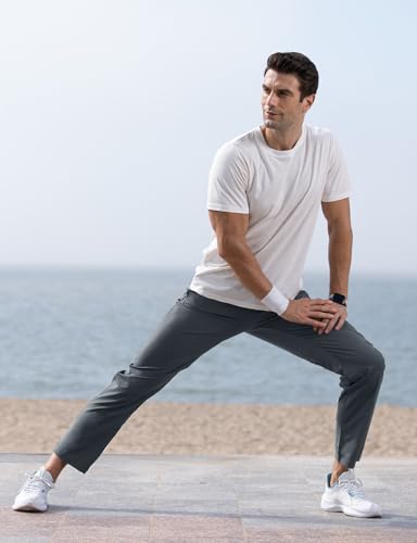 Image of TBMPOY Men's Outdoor Lightweight Hiking Mountain Pants Running Active Jogger Pants