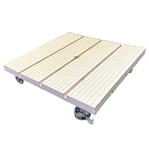 Radami Posavasos para plantas, 30 cm, WPC, rectangular, hasta 80 kg, interior y exterior, color crema Cover