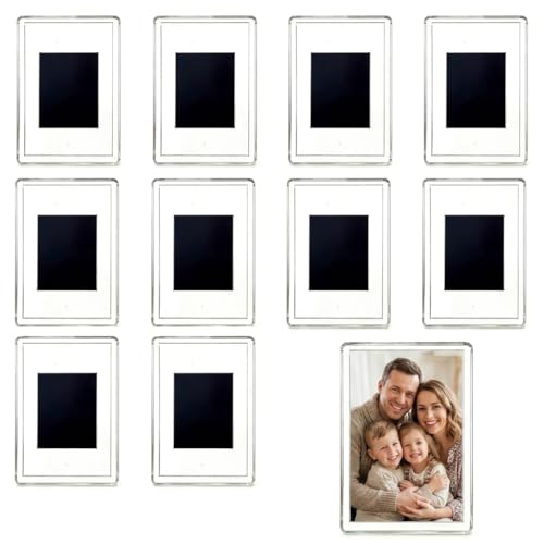 10 Piezas Marco de Foto Magnético para Refrigerador, Marco de Fotos en Blanco, Imanes Personalizados Nevera, insertos para fotos de 7 x 4,5 cm, haz tus propios imanes de nevera, regalo para familiares
