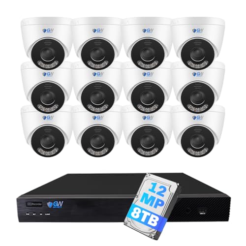 GW Security 16 Channel UltraHD 12MP 6K @ 30FPS Realtime 3X Motorized Zoom PoE Security Camera System...