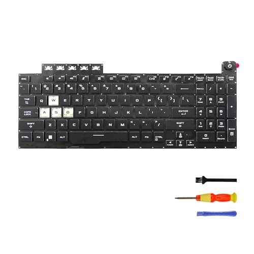 Teclado de repuesto con retroiluminación para ASUS TUF Gaming F15 FA506 FX506 FA506Q FX506L FA506U (inglés de EE. UU., retroiluminado)