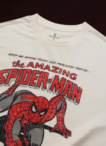 Image of Free Authority Official Marvel Spider-Man Brand New Day Graphic Printed Men's Oversized Fit T-Shirt | Pure Cotton Crew Neck Half Sleeve Casual Summer Tee