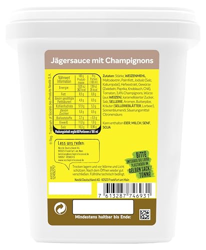 MAGGI Professional Jäger-Sauce mit Champignons, vegan, Ergiebigkeit 6L, 1er Pack (1 x 600g GastroBox)