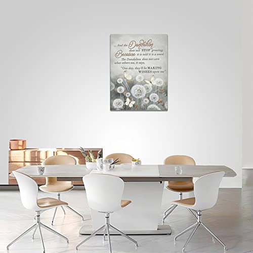Rustic Gray Wall Art Country Dandelion Butterfly Wall Decor Dandelion Pictures Canvas Prints Motivational Framed Modern Artwork For Home Living Room Bedroom Bathroom12 X16 #TOP3