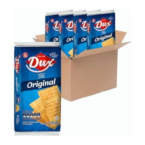 Dux, Original Crackers, Salty & Crunchy, Enjoy Anytime, 8.82 Ounce, 1 Box contains 4 Bags, each with 9 Individual Packs and every pack includes 3 Crackers, totaling 36 crackers per box. Cover