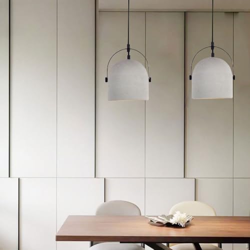 Lustre en ciment gris réglable avec tête unique pour salon