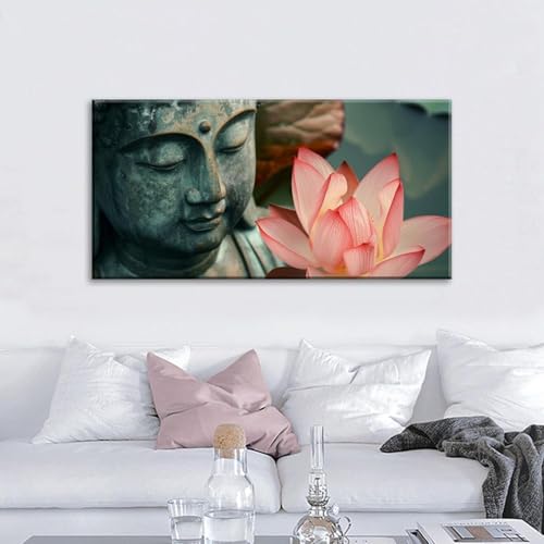Fleur de lotus zen impression sur toile salon 70 x 140 cm